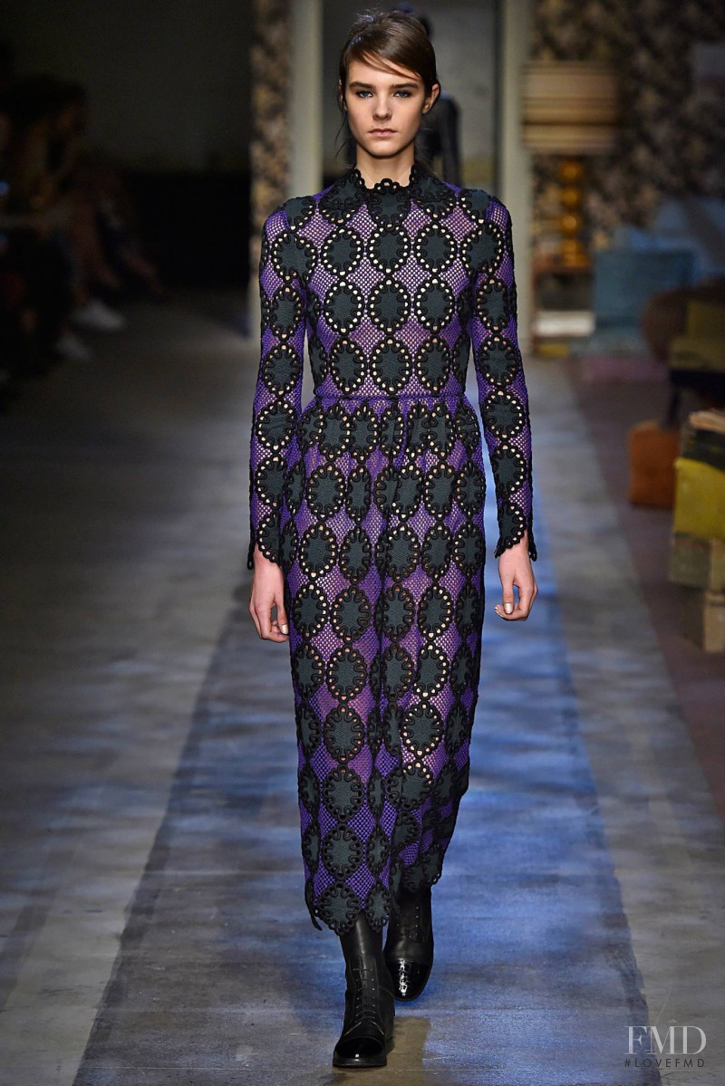 Olivia David featured in  the Erdem fashion show for Autumn/Winter 2015