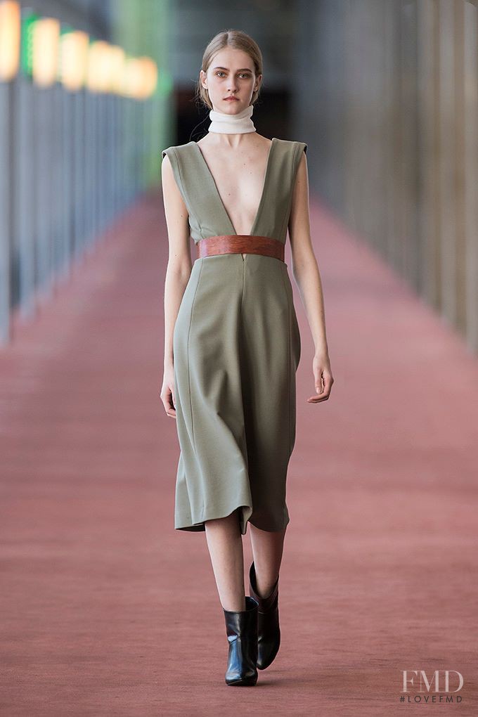Lana Forneck featured in  the Christophe Lemaire fashion show for Autumn/Winter 2015