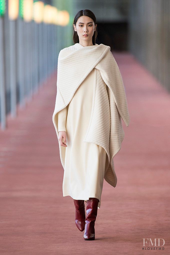 Dongqi Xue featured in  the Christophe Lemaire fashion show for Autumn/Winter 2015