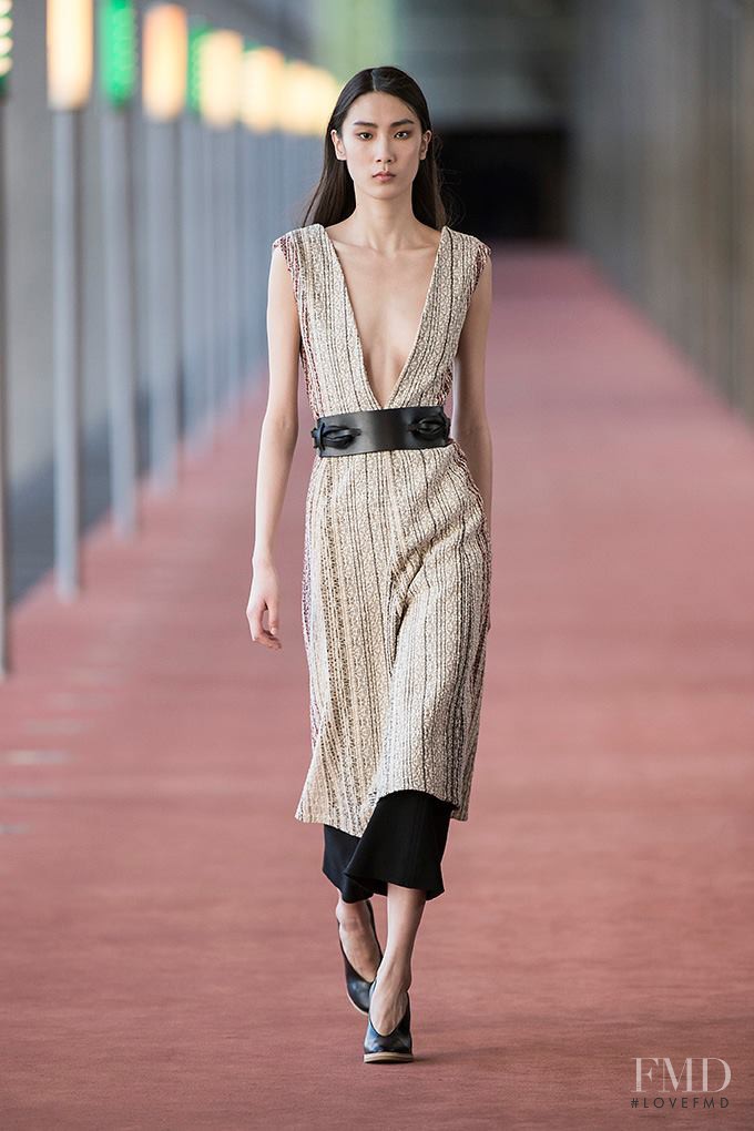 Dongqi Xue featured in  the Christophe Lemaire fashion show for Autumn/Winter 2015