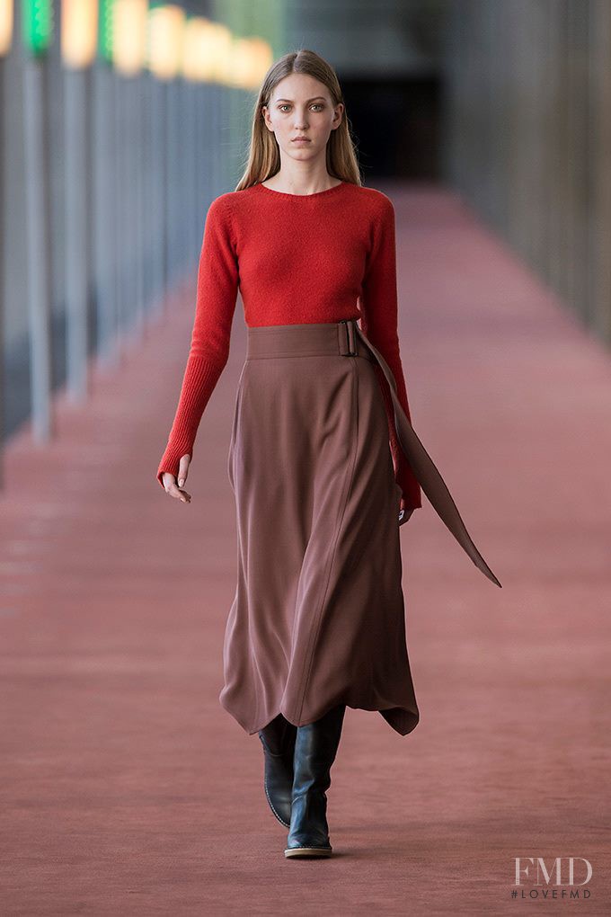 Ella Richards featured in  the Christophe Lemaire fashion show for Autumn/Winter 2015