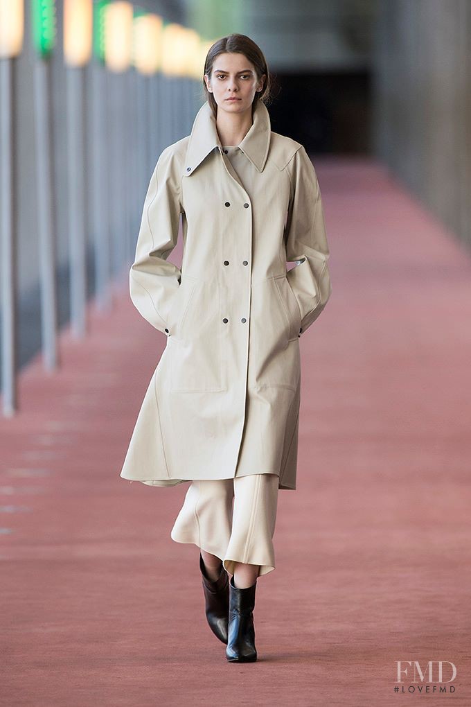Dasha Denisenko featured in  the Christophe Lemaire fashion show for Autumn/Winter 2015