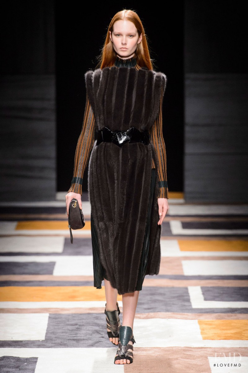 Grace Simmons featured in  the Salvatore Ferragamo fashion show for Autumn/Winter 2015