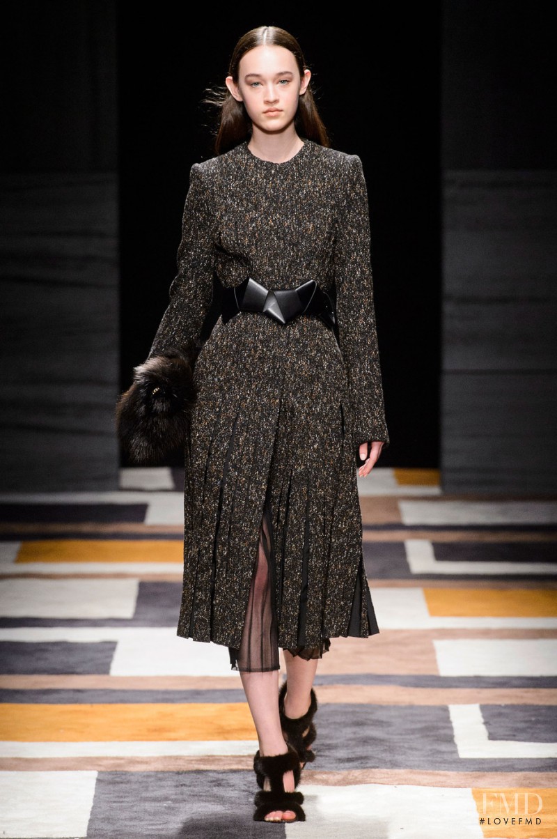 Elizabeth Davison featured in  the Salvatore Ferragamo fashion show for Autumn/Winter 2015