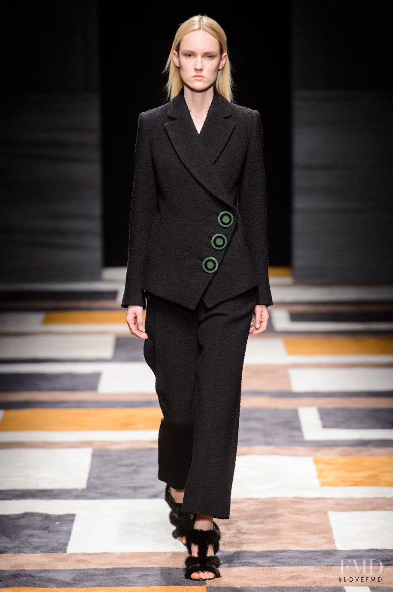 Harleth Kuusik featured in  the Salvatore Ferragamo fashion show for Autumn/Winter 2015