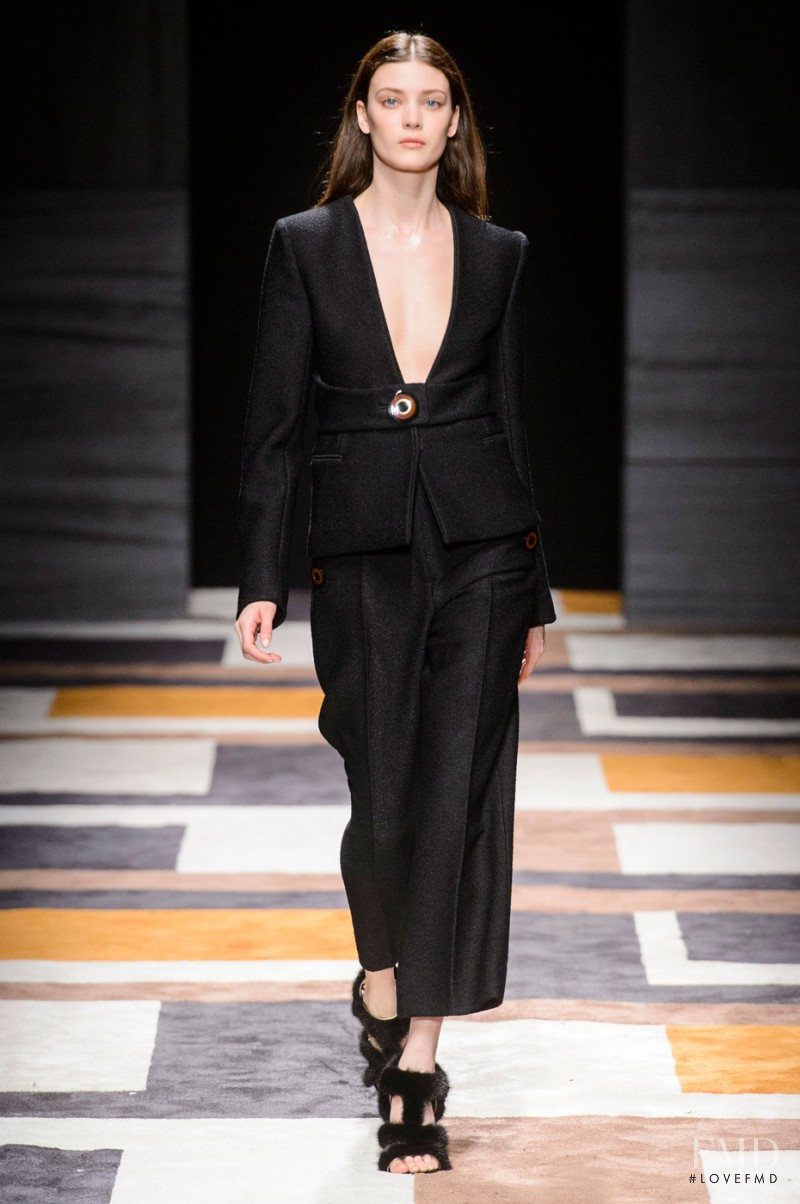 Diana Moldovan featured in  the Salvatore Ferragamo fashion show for Autumn/Winter 2015
