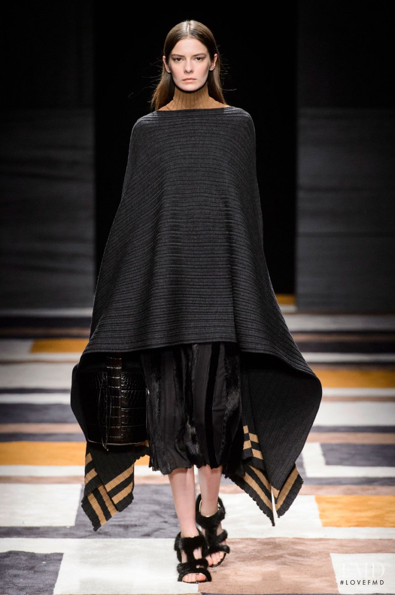 Dasha Denisenko featured in  the Salvatore Ferragamo fashion show for Autumn/Winter 2015