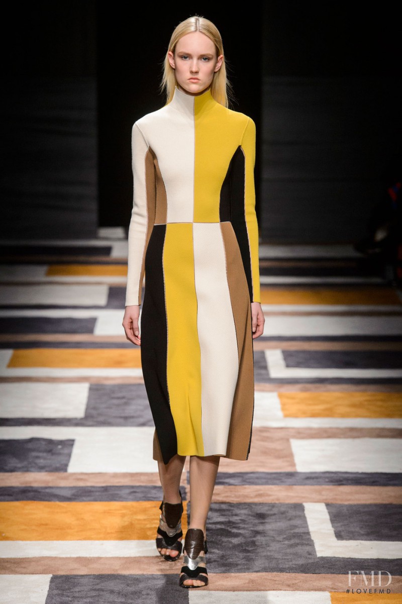 Harleth Kuusik featured in  the Salvatore Ferragamo fashion show for Autumn/Winter 2015