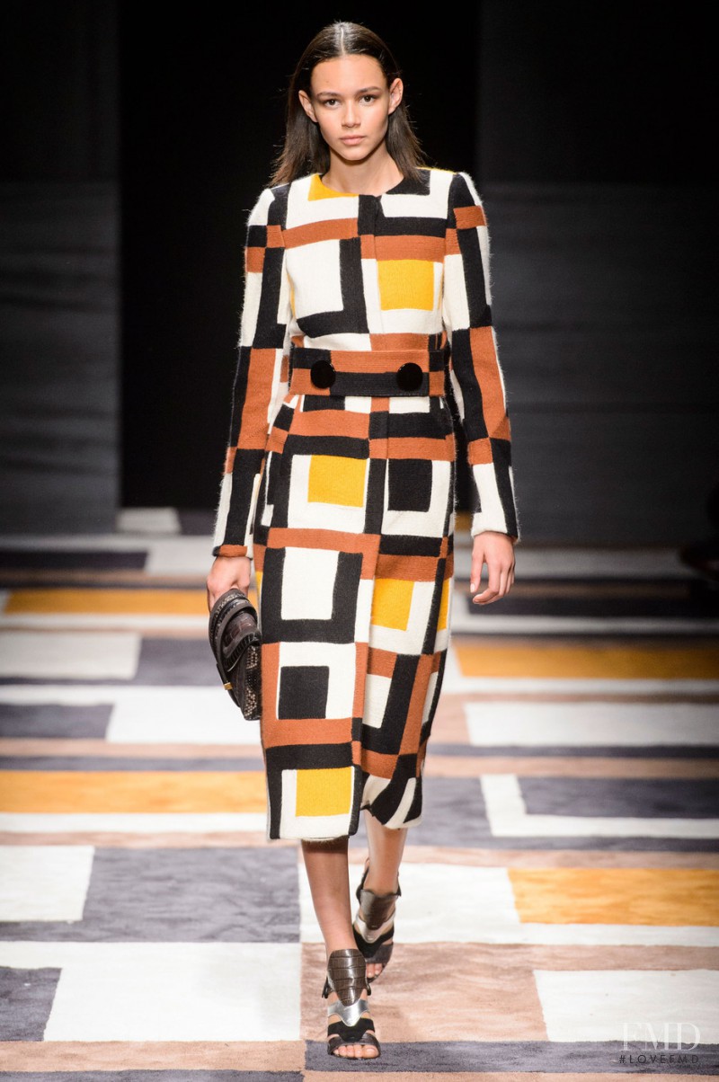 Binx Walton featured in  the Salvatore Ferragamo fashion show for Autumn/Winter 2015