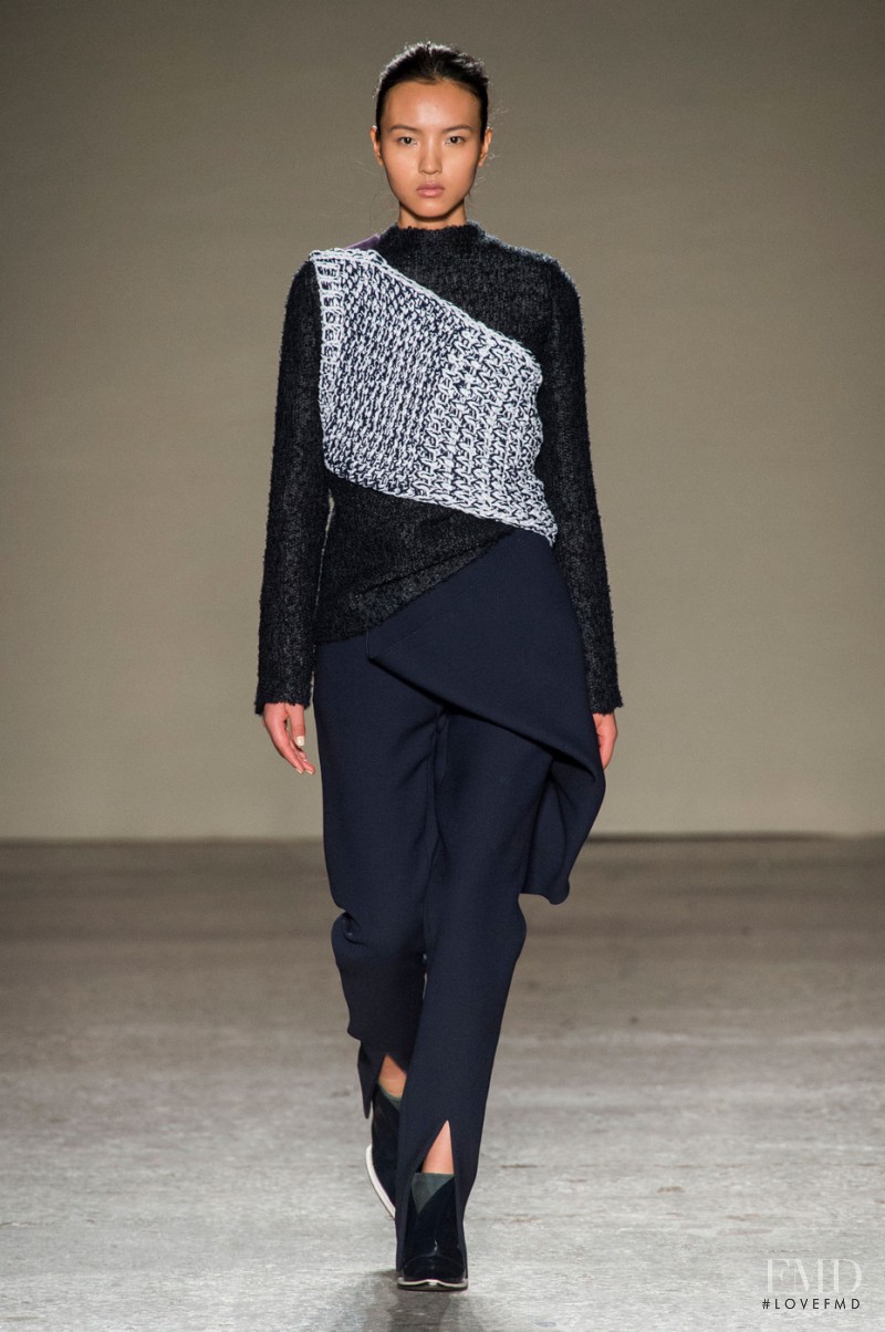 Luping Wang featured in  the Gabriele Colangelo fashion show for Autumn/Winter 2015