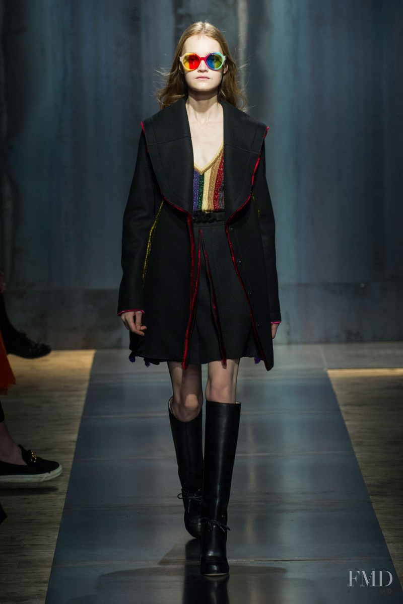 Mia Gruenwald featured in  the Marco de Vincenzo fashion show for Autumn/Winter 2015