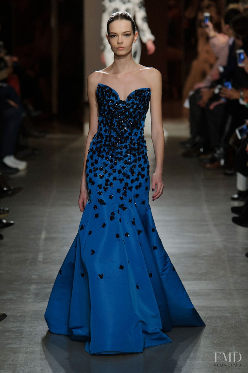 Mina Cvetkovic featured in  the Oscar de la Renta fashion show for Autumn/Winter 2015