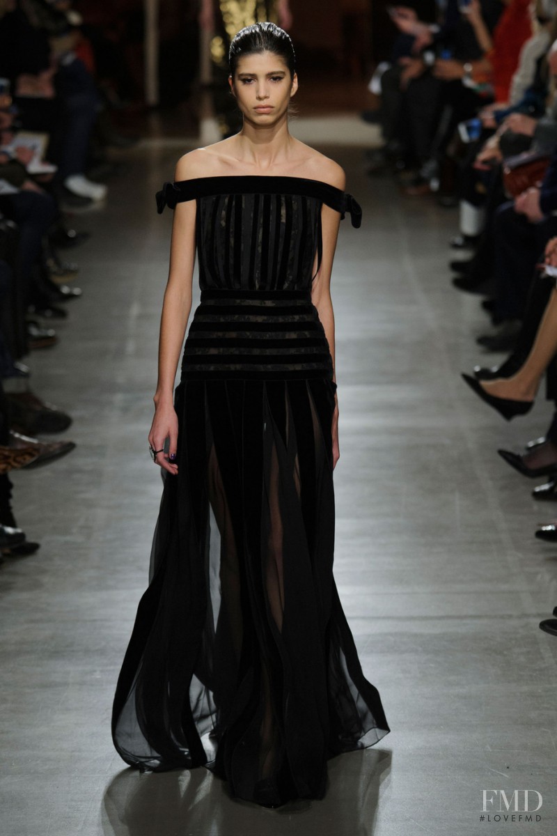 Mica Arganaraz featured in  the Oscar de la Renta fashion show for Autumn/Winter 2015