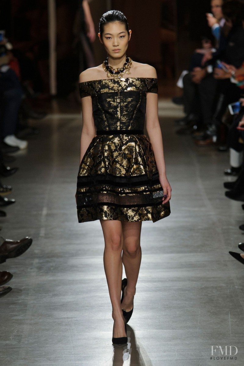 Chiharu Okunugi featured in  the Oscar de la Renta fashion show for Autumn/Winter 2015