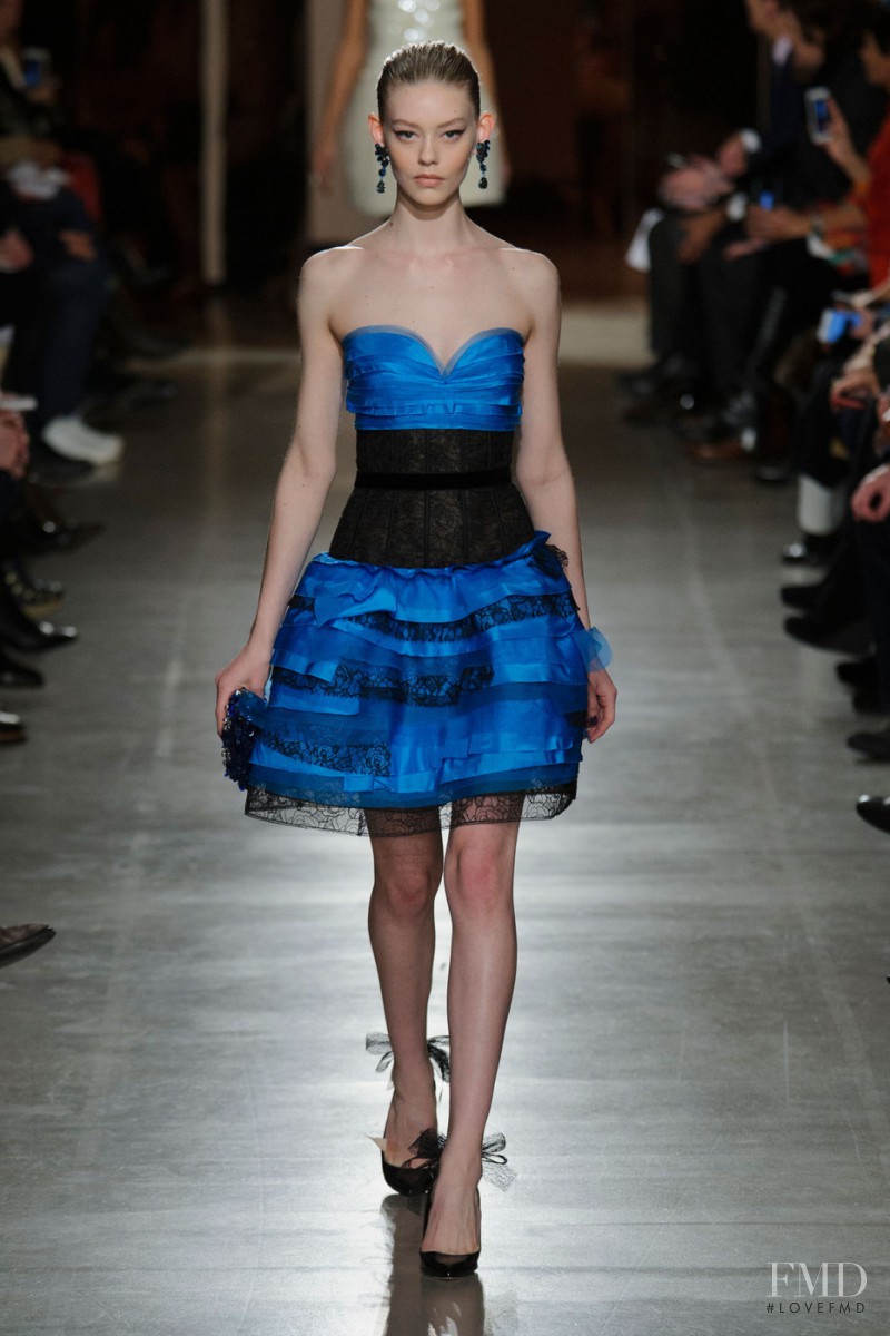 Ondria Hardin featured in  the Oscar de la Renta fashion show for Autumn/Winter 2015