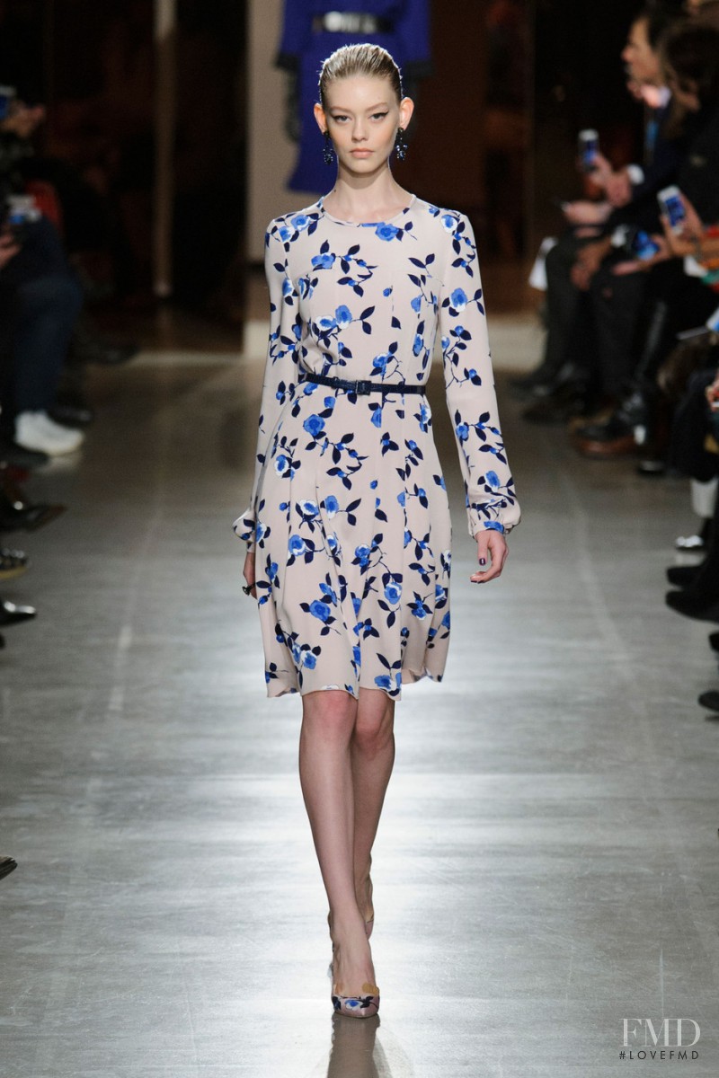 Ondria Hardin featured in  the Oscar de la Renta fashion show for Autumn/Winter 2015