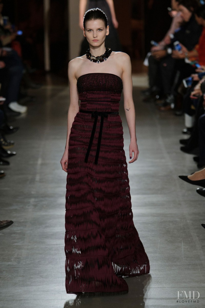 Katlin Aas featured in  the Oscar de la Renta fashion show for Autumn/Winter 2015