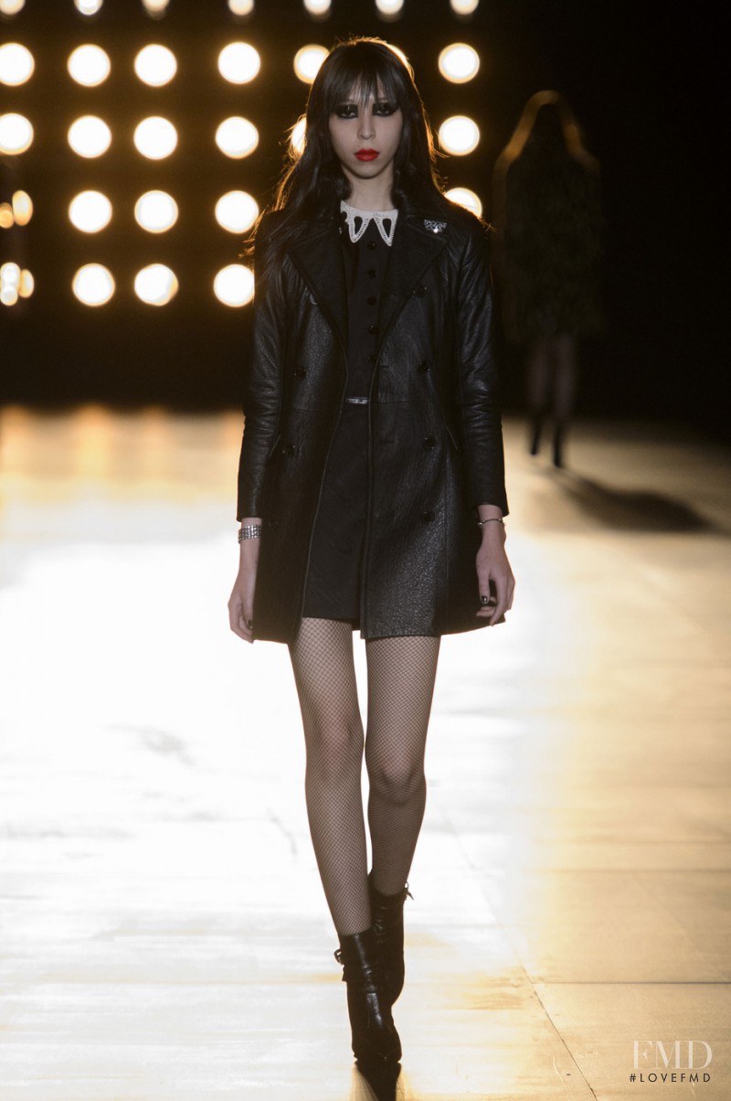 Issa Lish featured in  the Saint Laurent fashion show for Autumn/Winter 2015