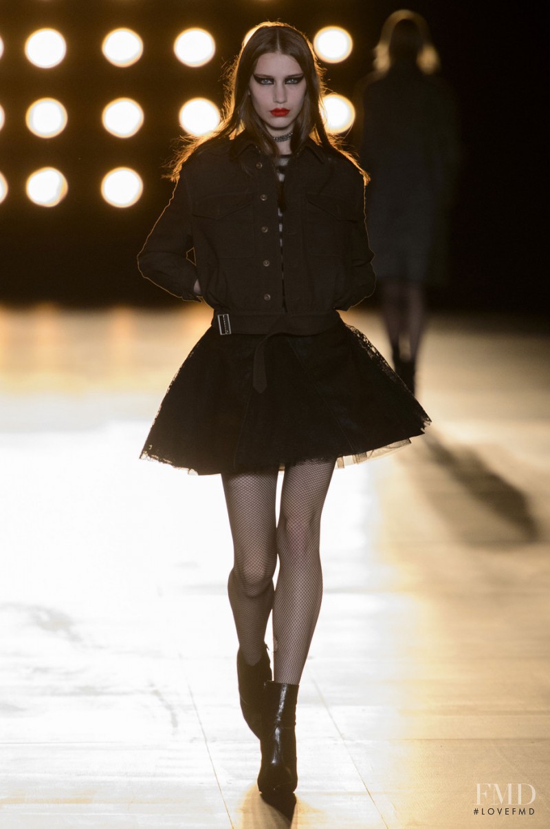 Sofia Tesmenitskaya featured in  the Saint Laurent fashion show for Autumn/Winter 2015