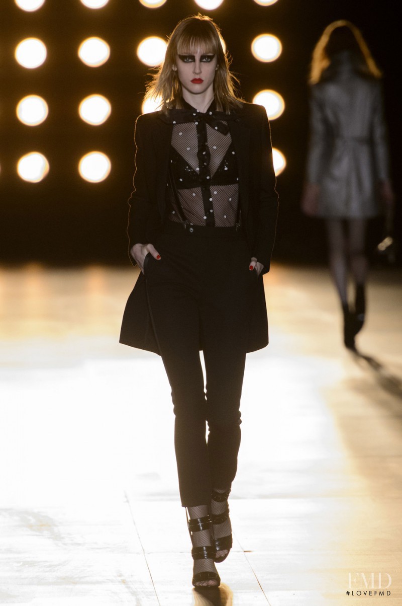 Frances Coombe featured in  the Saint Laurent fashion show for Autumn/Winter 2015