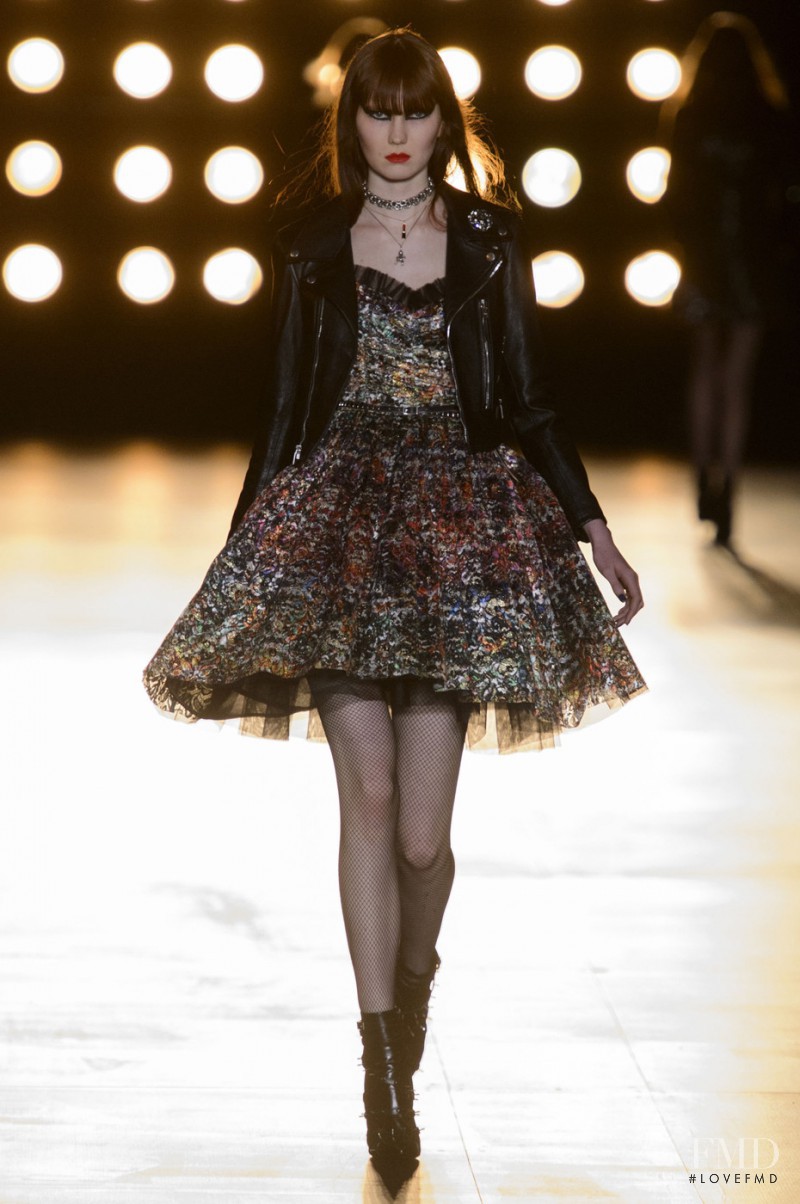 Zella Christenson featured in  the Saint Laurent fashion show for Autumn/Winter 2015