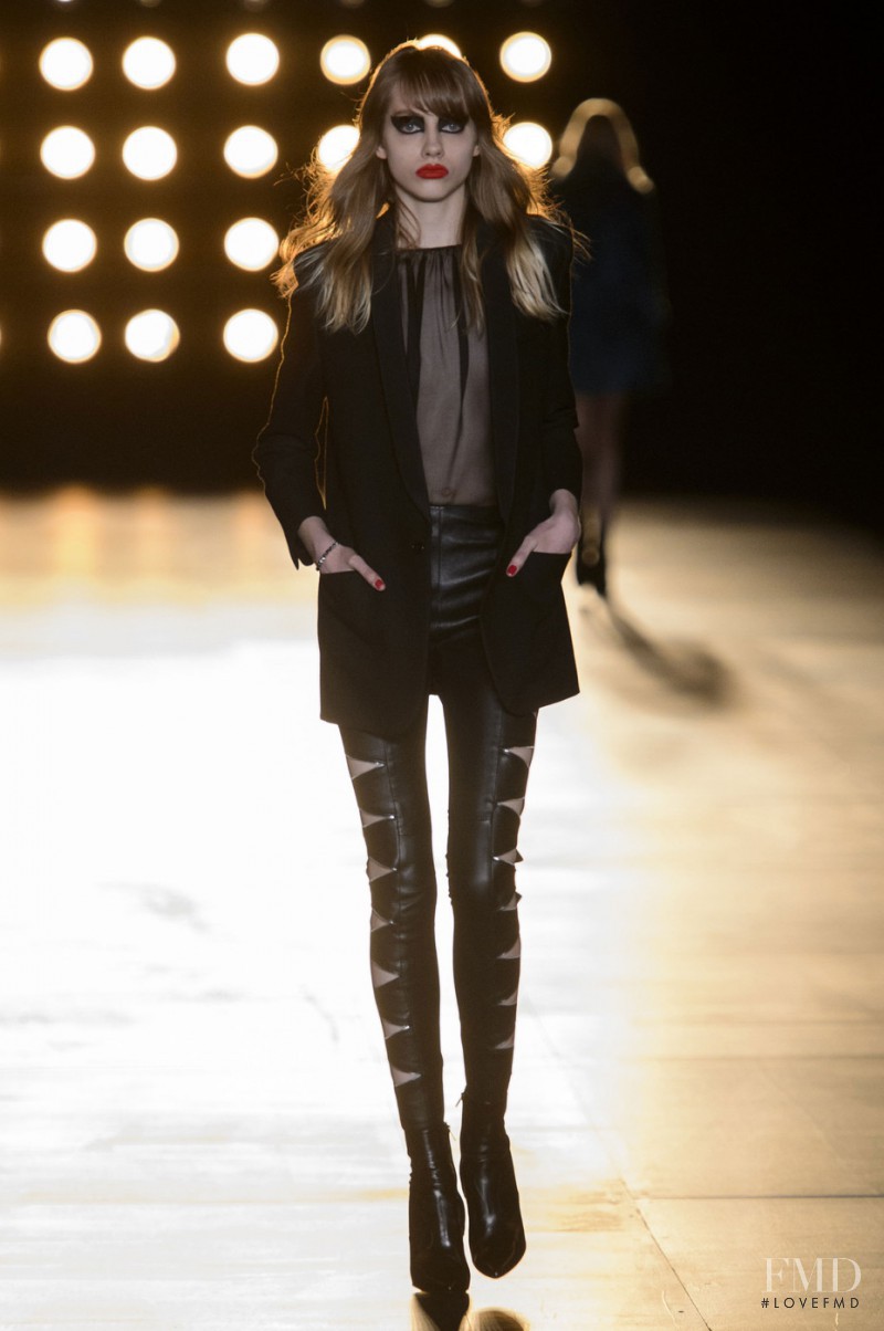 Odette Pavlova featured in  the Saint Laurent fashion show for Autumn/Winter 2015