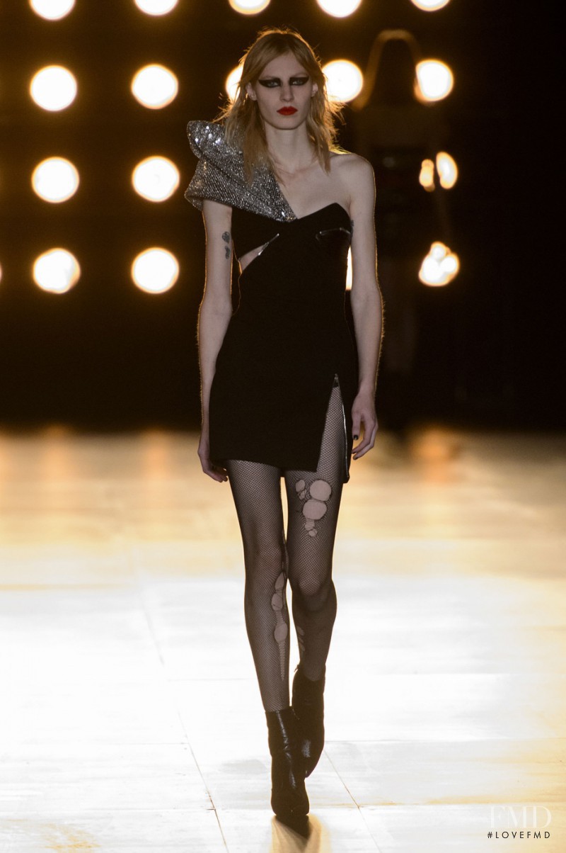 Julia Nobis featured in  the Saint Laurent fashion show for Autumn/Winter 2015