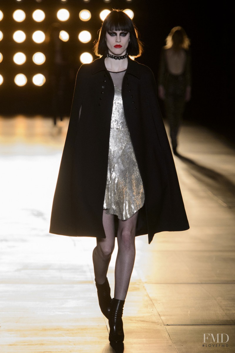 Sarah Brannon featured in  the Saint Laurent fashion show for Autumn/Winter 2015