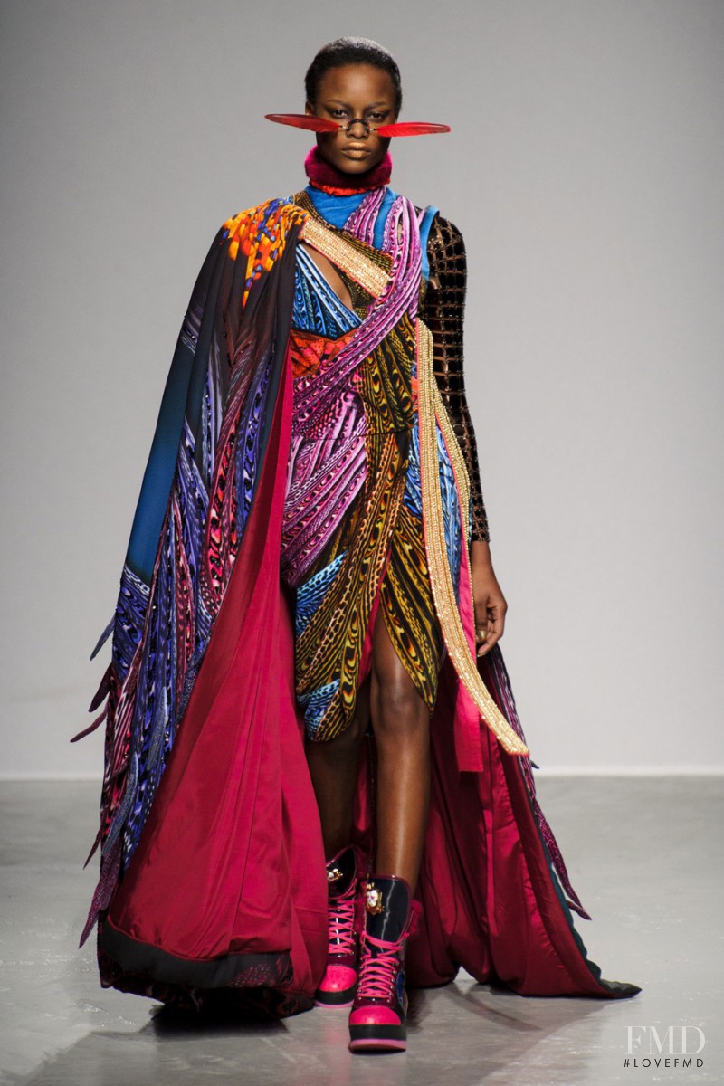 Mayowa Nicholas featured in  the Manish Arora fashion show for Autumn/Winter 2015