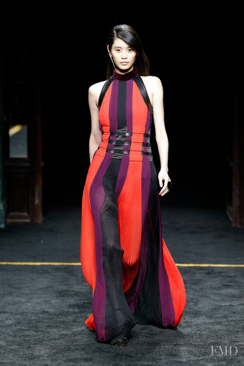 Ming Xi featured in  the Balmain fashion show for Autumn/Winter 2015