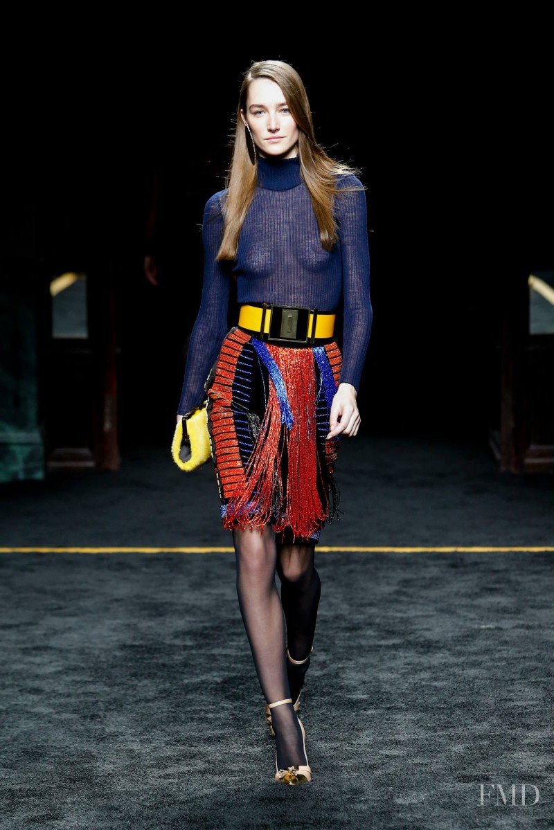 Joséphine Le Tutour featured in  the Balmain fashion show for Autumn/Winter 2015