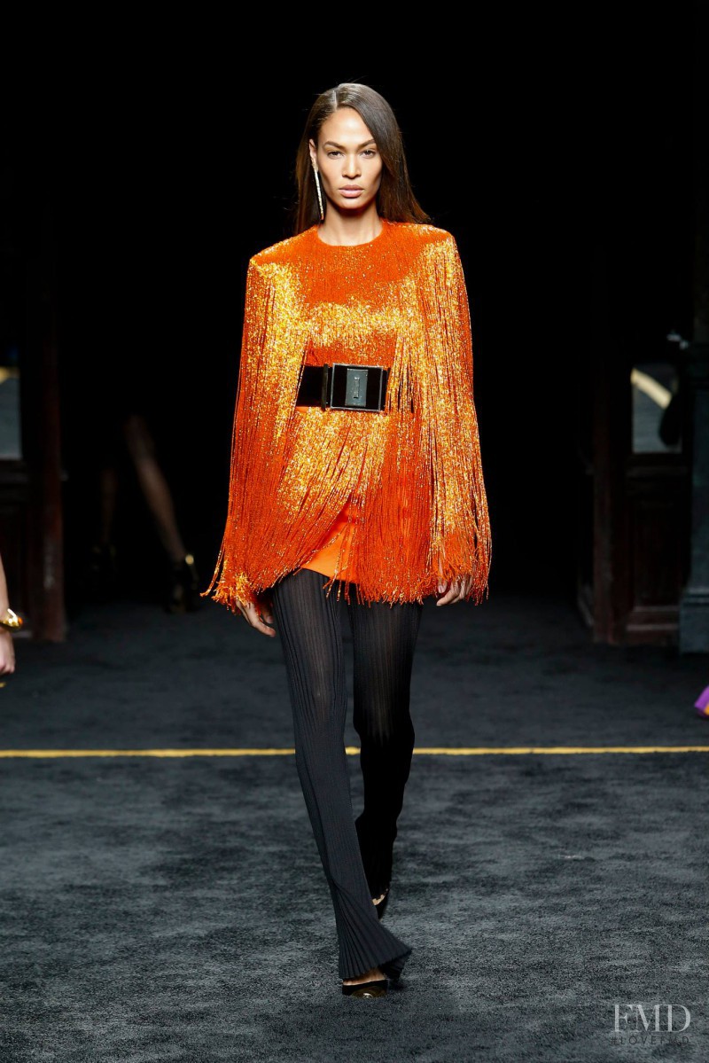Joan Smalls featured in  the Balmain fashion show for Autumn/Winter 2015