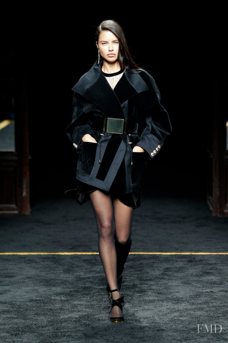 Adriana Lima featured in  the Balmain fashion show for Autumn/Winter 2015