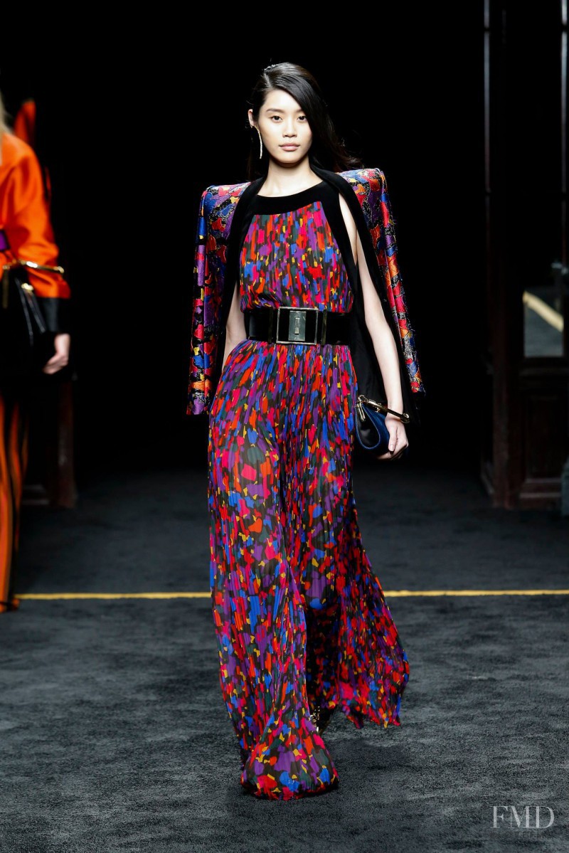 Ming Xi featured in  the Balmain fashion show for Autumn/Winter 2015