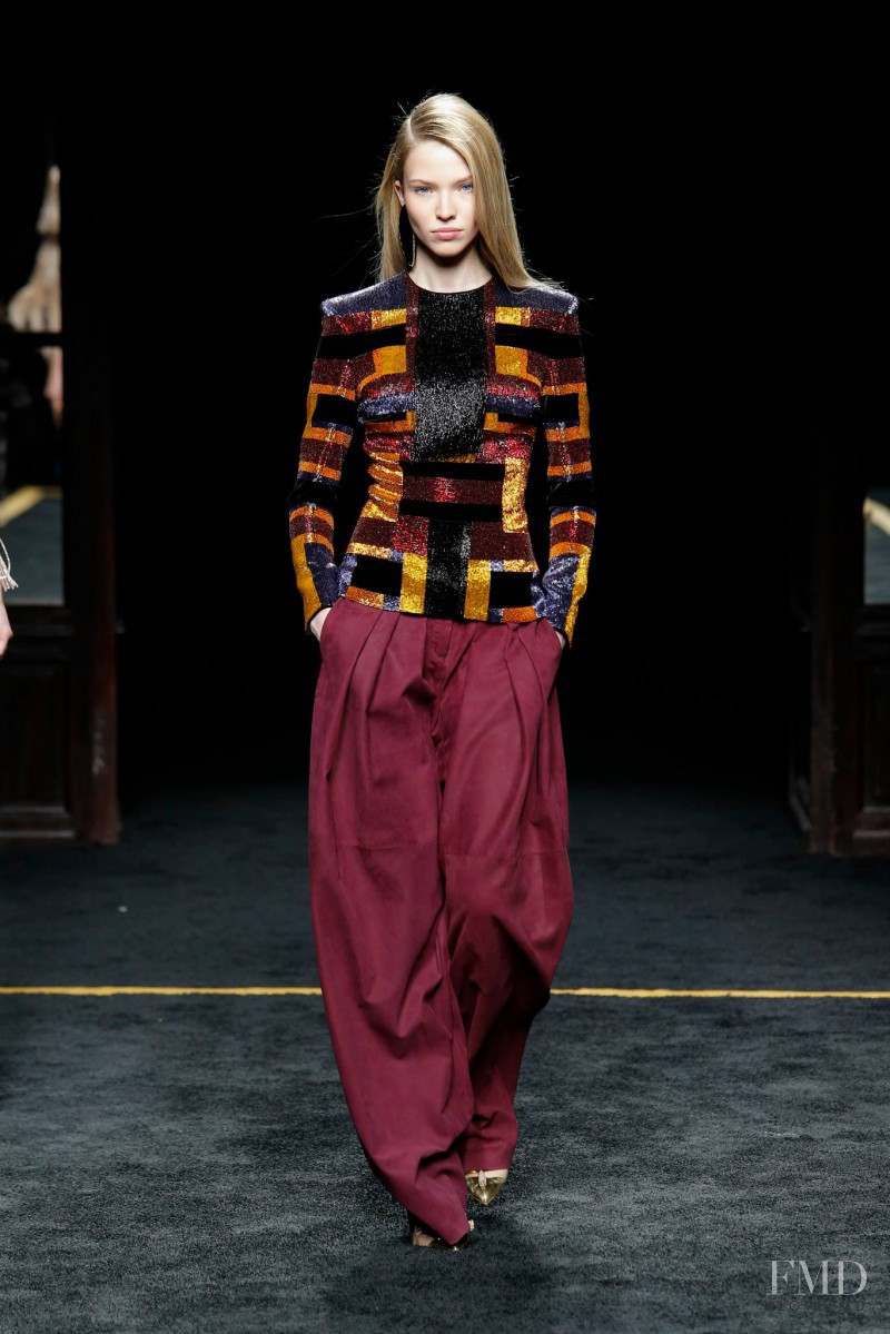 Sasha Luss featured in  the Balmain fashion show for Autumn/Winter 2015