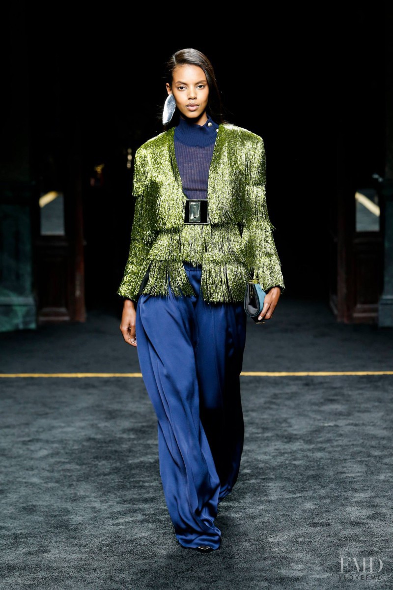 Grace Mahary featured in  the Balmain fashion show for Autumn/Winter 2015