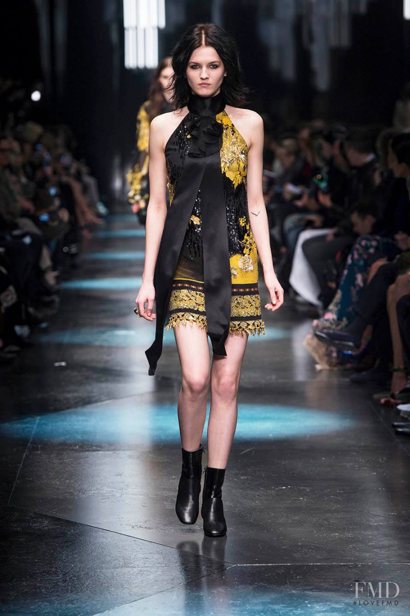 Katlin Aas featured in  the Roberto Cavalli fashion show for Autumn/Winter 2015