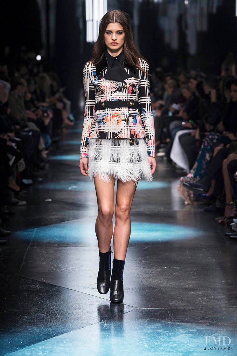 Julia van Os featured in  the Roberto Cavalli fashion show for Autumn/Winter 2015