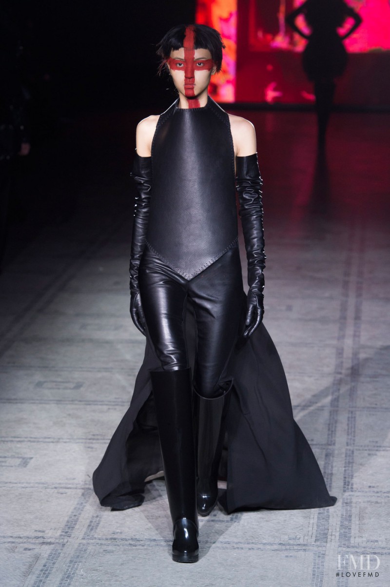 Luping Wang featured in  the Gareth Pugh fashion show for Autumn/Winter 2015