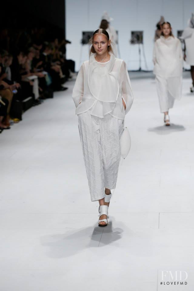 Arina Levchenko featured in  the Issey Miyake fashion show for Spring/Summer 2015