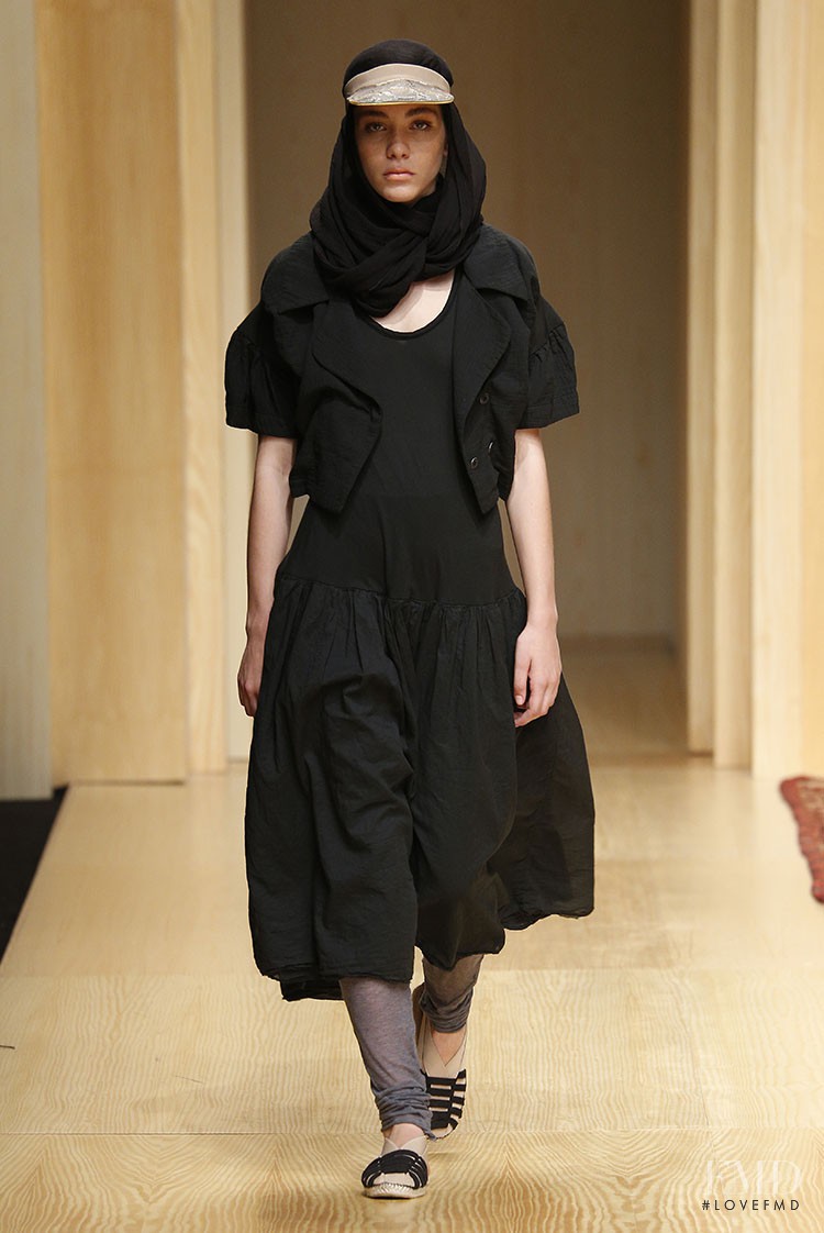 Steffy Argelich featured in  the Miriam Ponsa fashion show for Spring/Summer 2015