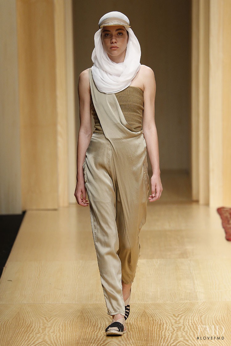 Steffy Argelich featured in  the Miriam Ponsa fashion show for Spring/Summer 2015