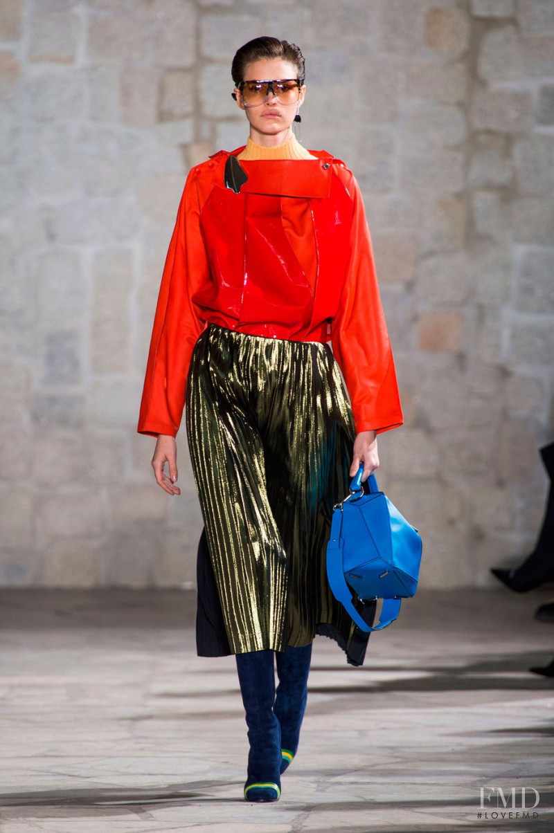 Vanessa Moody featured in  the Loewe fashion show for Autumn/Winter 2015