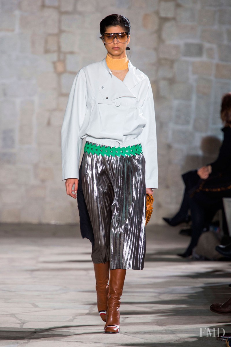 Mica Arganaraz featured in  the Loewe fashion show for Autumn/Winter 2015