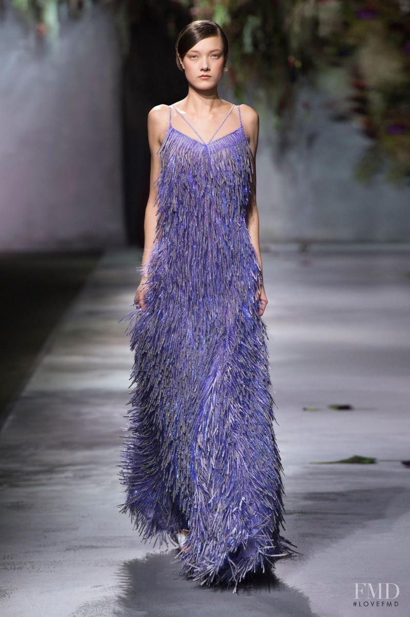 Yumi Lambert featured in  the Vionnet fashion show for Autumn/Winter 2015