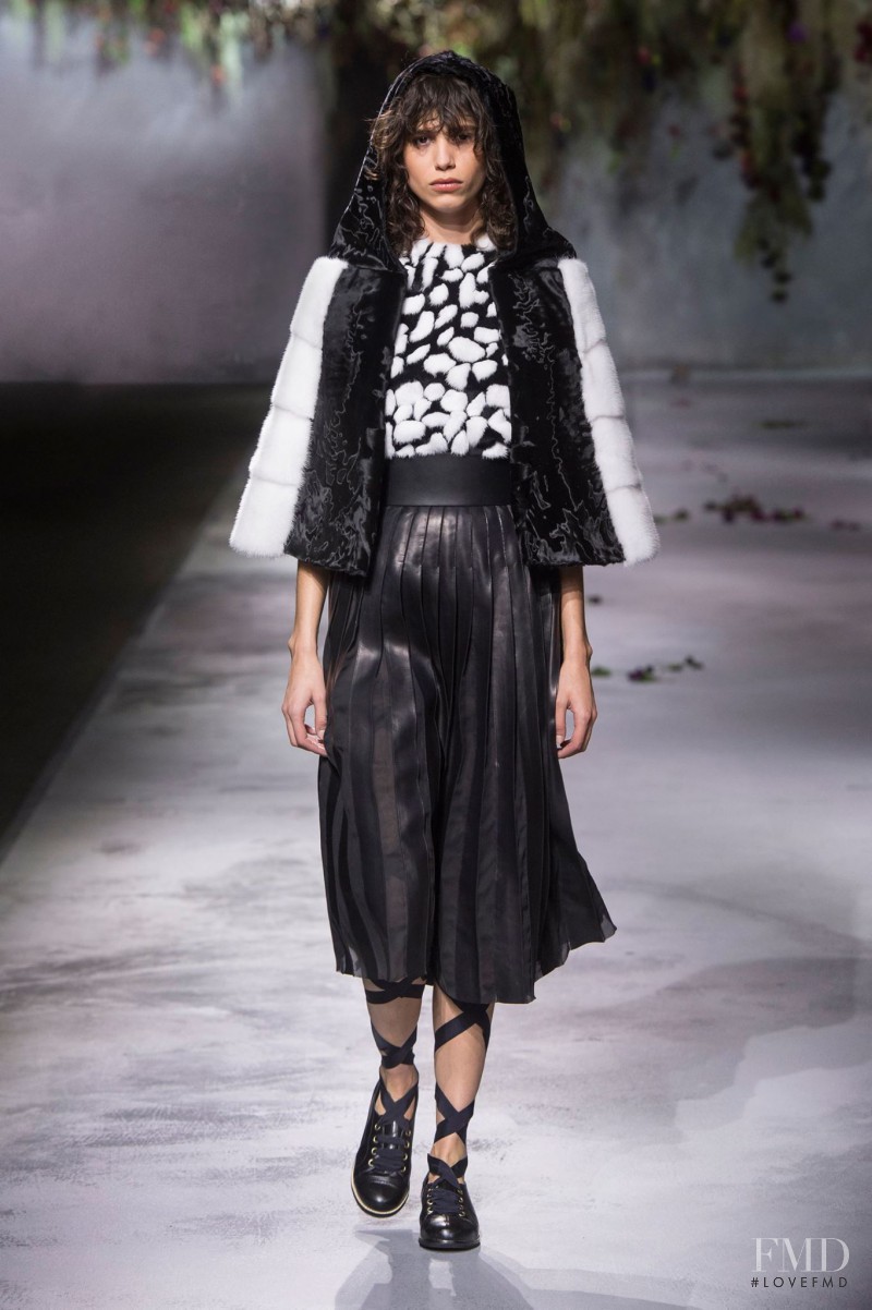 Mica Arganaraz featured in  the Vionnet fashion show for Autumn/Winter 2015