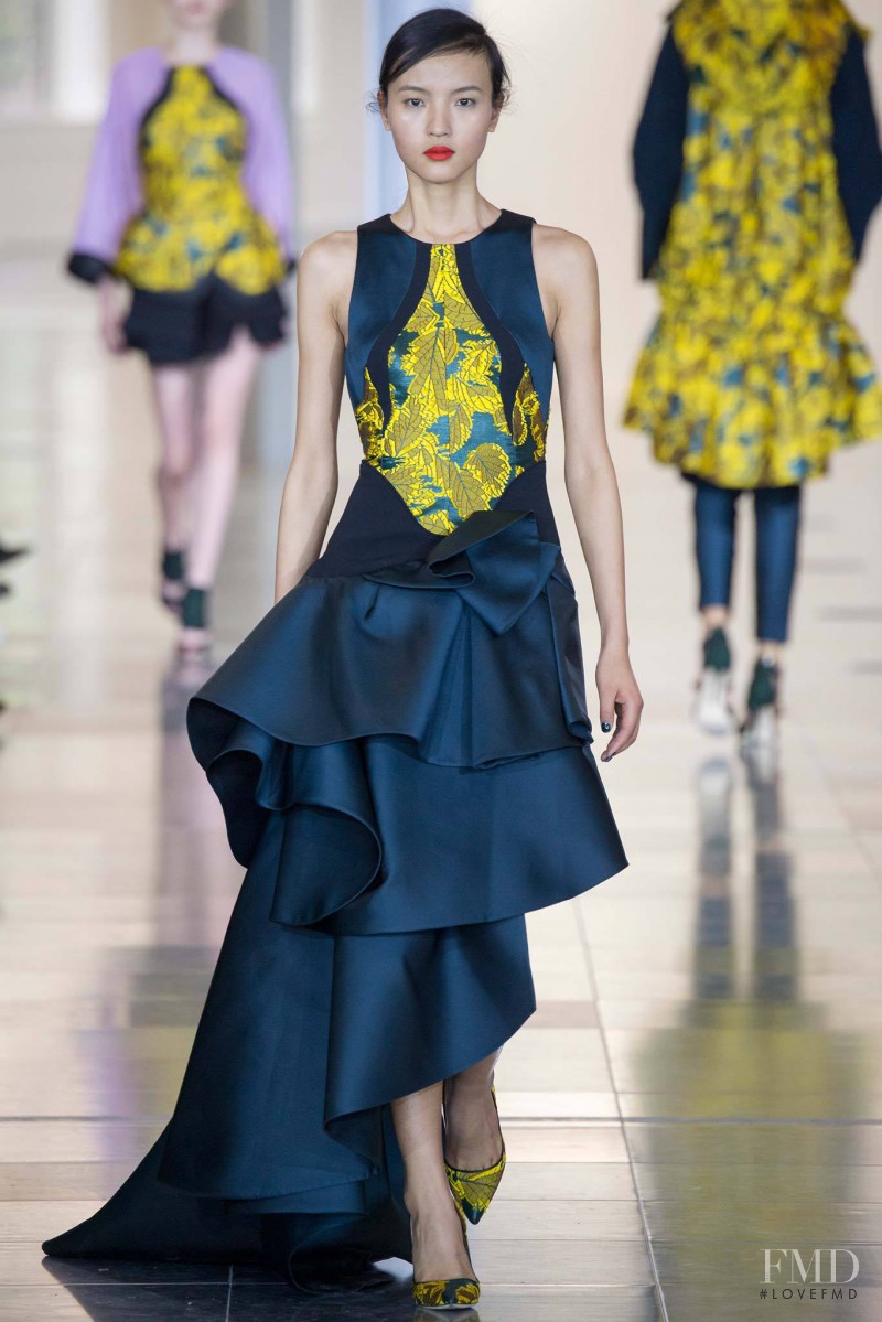 Luping Wang featured in  the Antonio Berardi fashion show for Autumn/Winter 2015