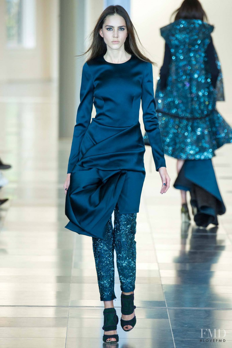 Tako Natsvlishvili featured in  the Antonio Berardi fashion show for Autumn/Winter 2015