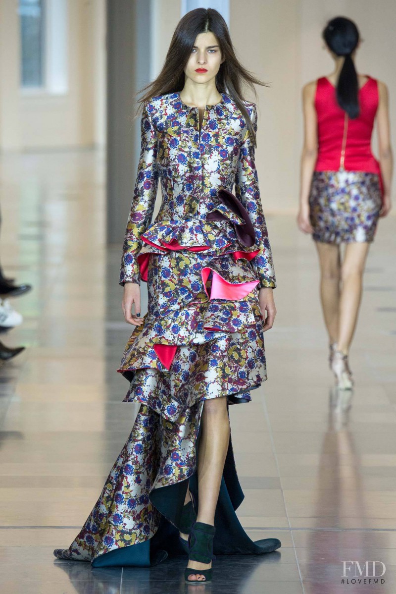 Astrid Holler featured in  the Antonio Berardi fashion show for Autumn/Winter 2015