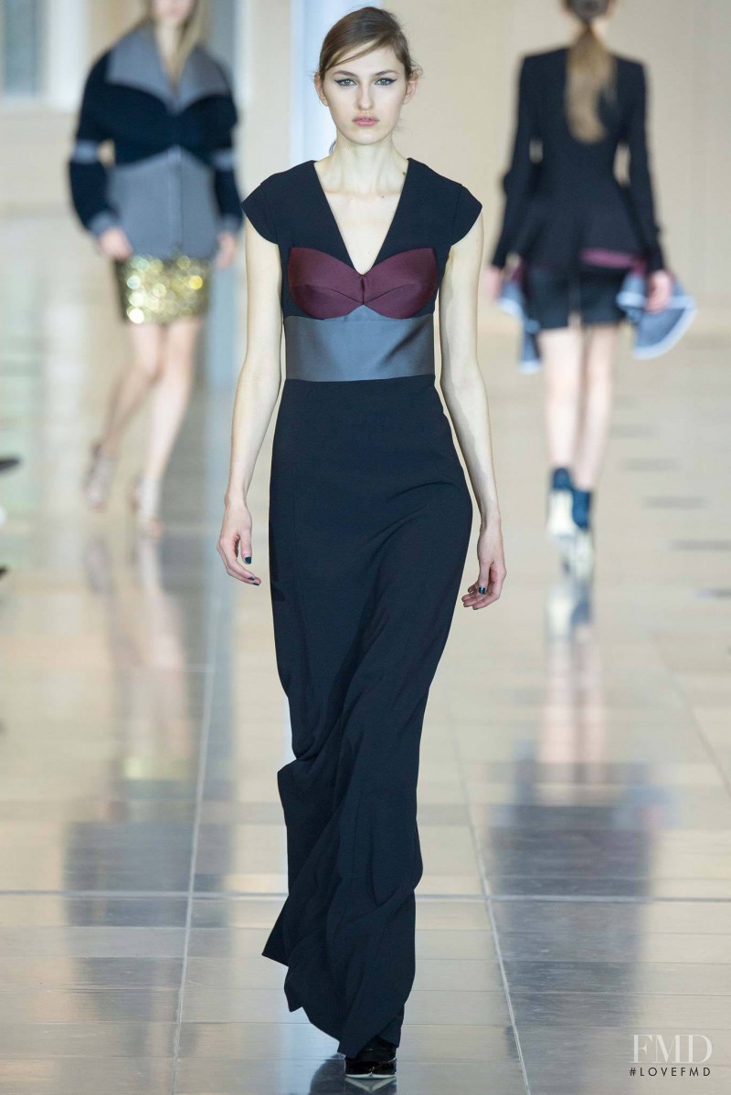 Zoe Huxford featured in  the Antonio Berardi fashion show for Autumn/Winter 2015